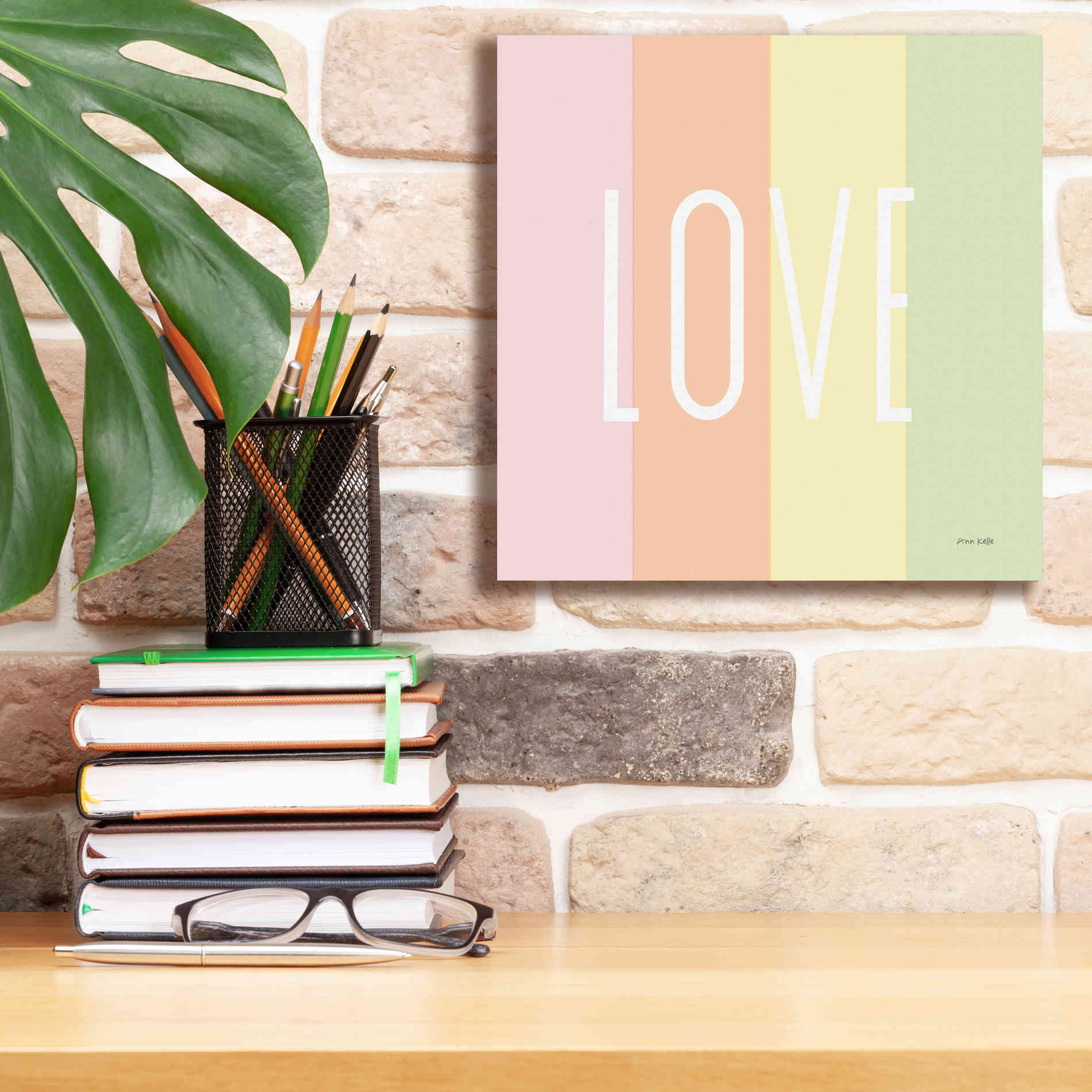 'Love Rainbow' by Ann Kelle Designs, Canvas Wall Art,12 x 12