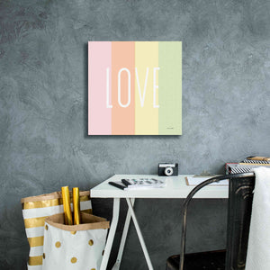 'Love Rainbow' by Ann Kelle Designs, Canvas Wall Art,18 x 18