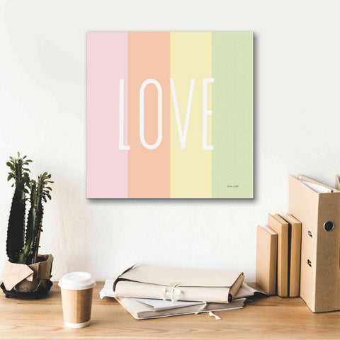 Image of 'Love Rainbow' by Ann Kelle Designs, Canvas Wall Art,18 x 18