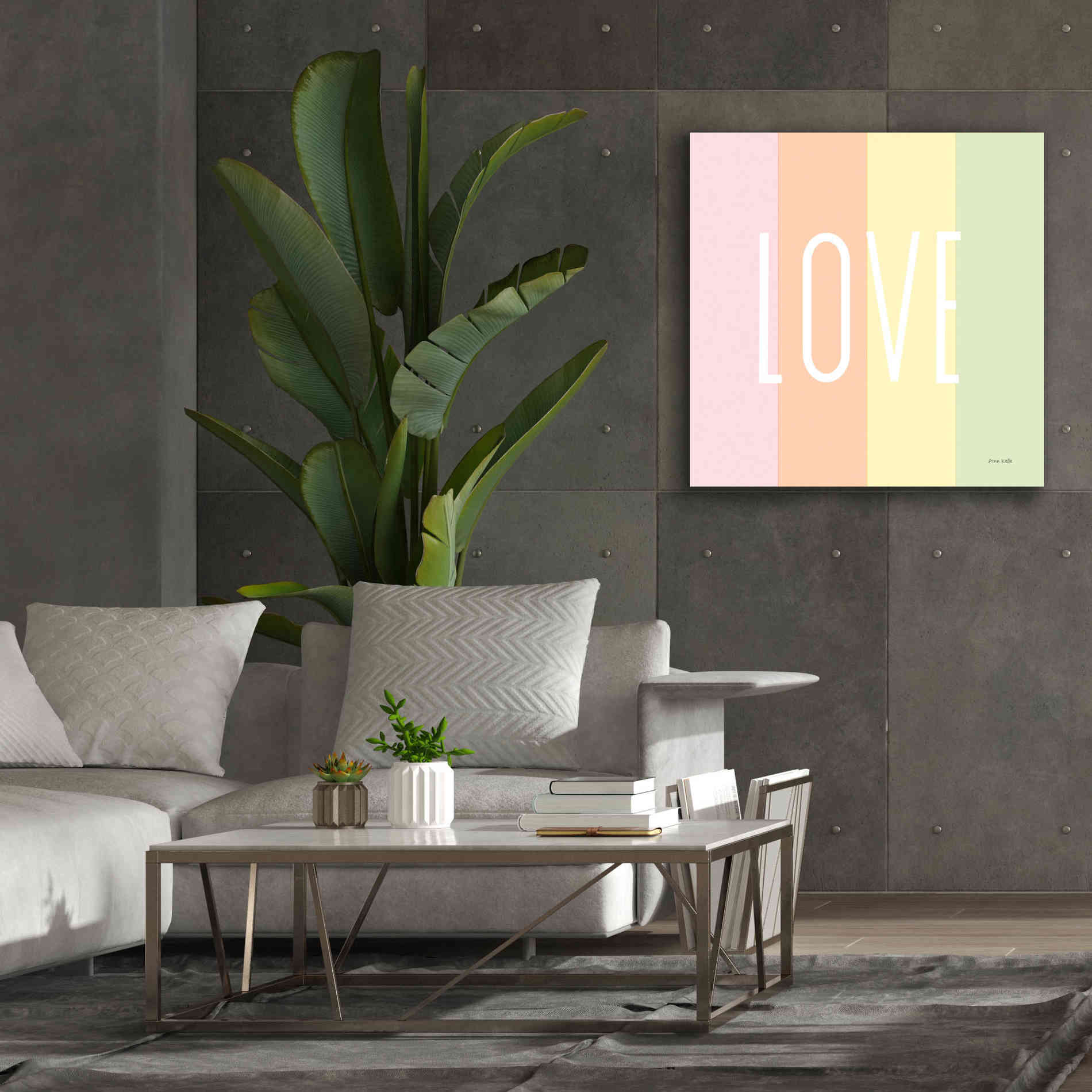 'Love Rainbow' by Ann Kelle Designs, Canvas Wall Art,37 x 37