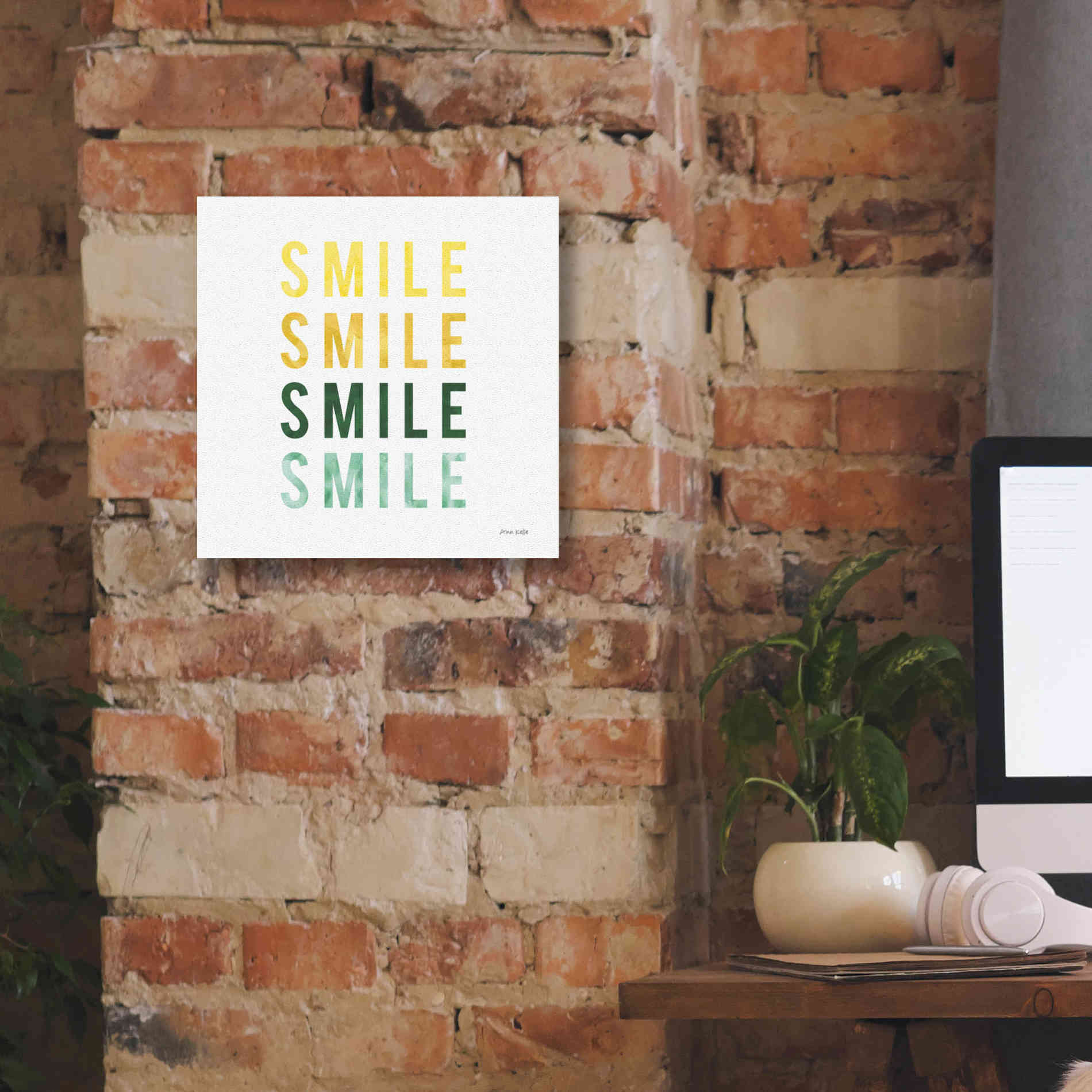 'Smile Smile' by Ann Kelle Designs, Canvas Wall Art,12 x 12