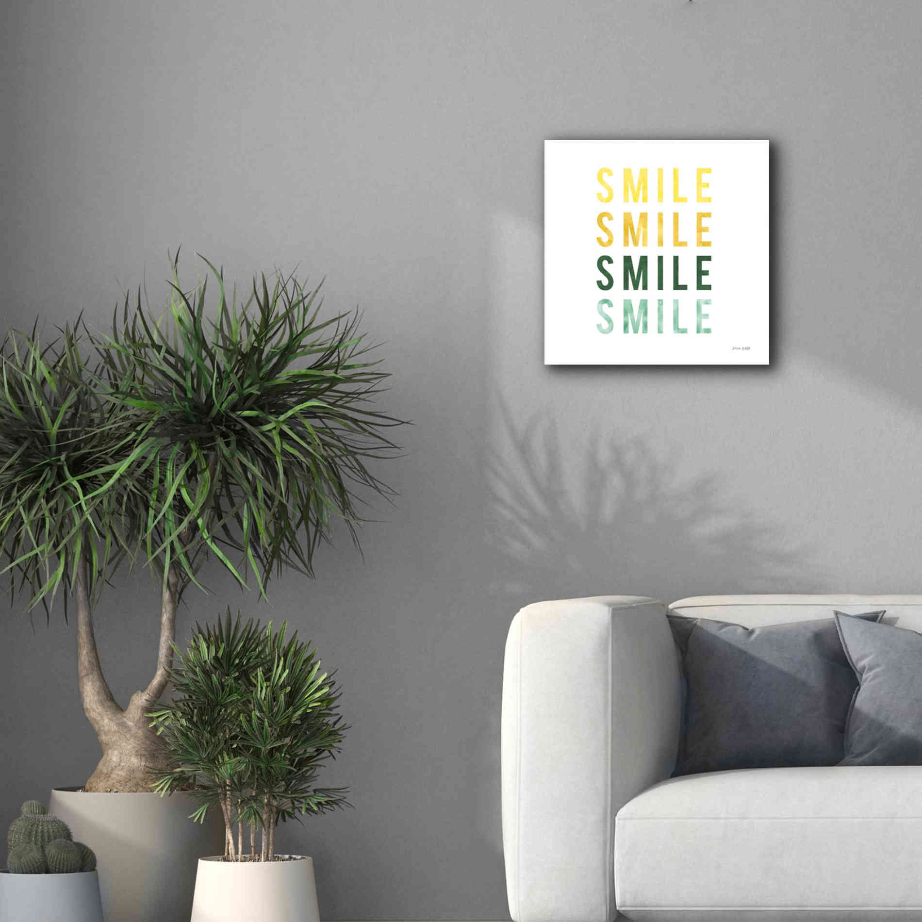 'Smile Smile' by Ann Kelle Designs, Canvas Wall Art,18 x 18