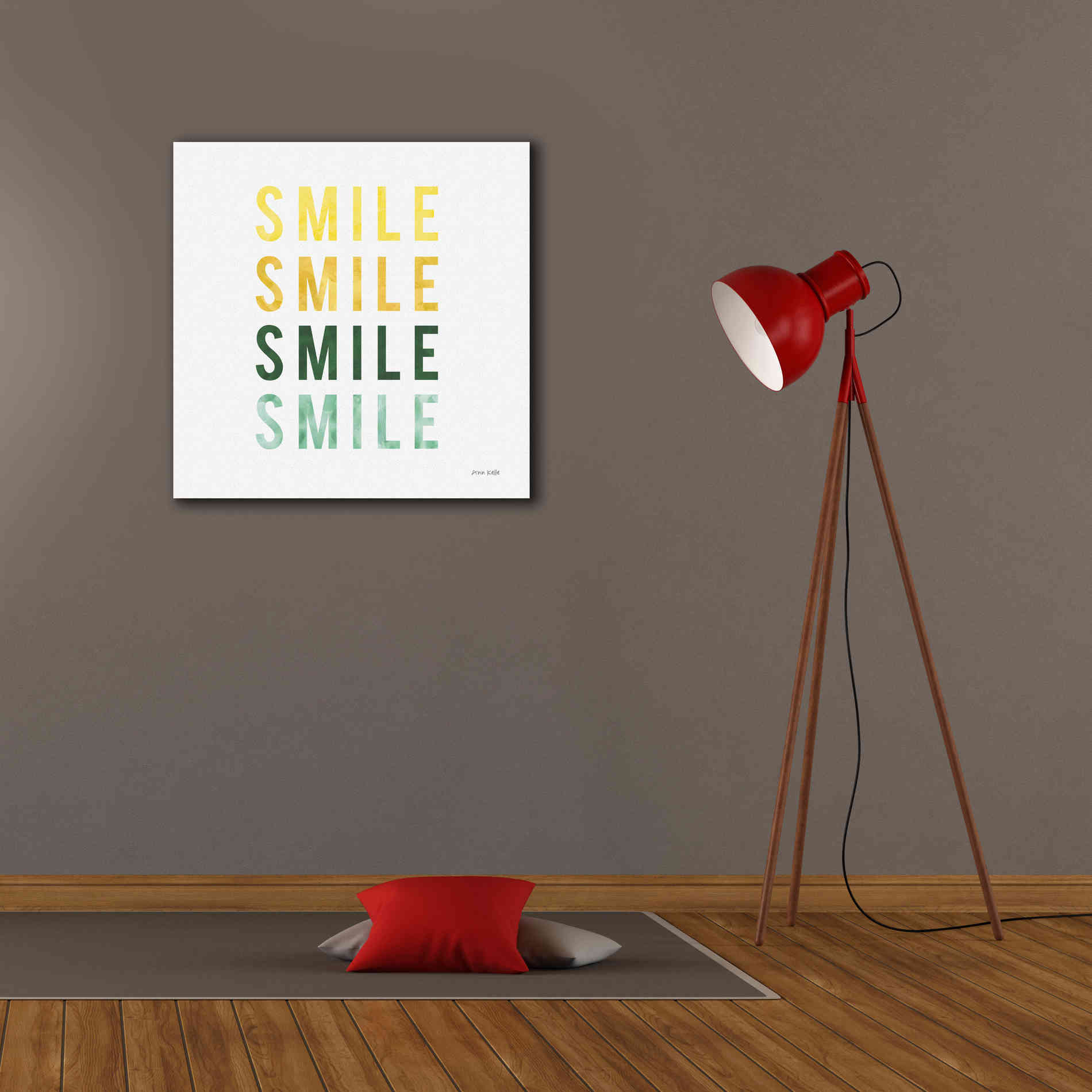 'Smile Smile' by Ann Kelle Designs, Canvas Wall Art,26 x 26