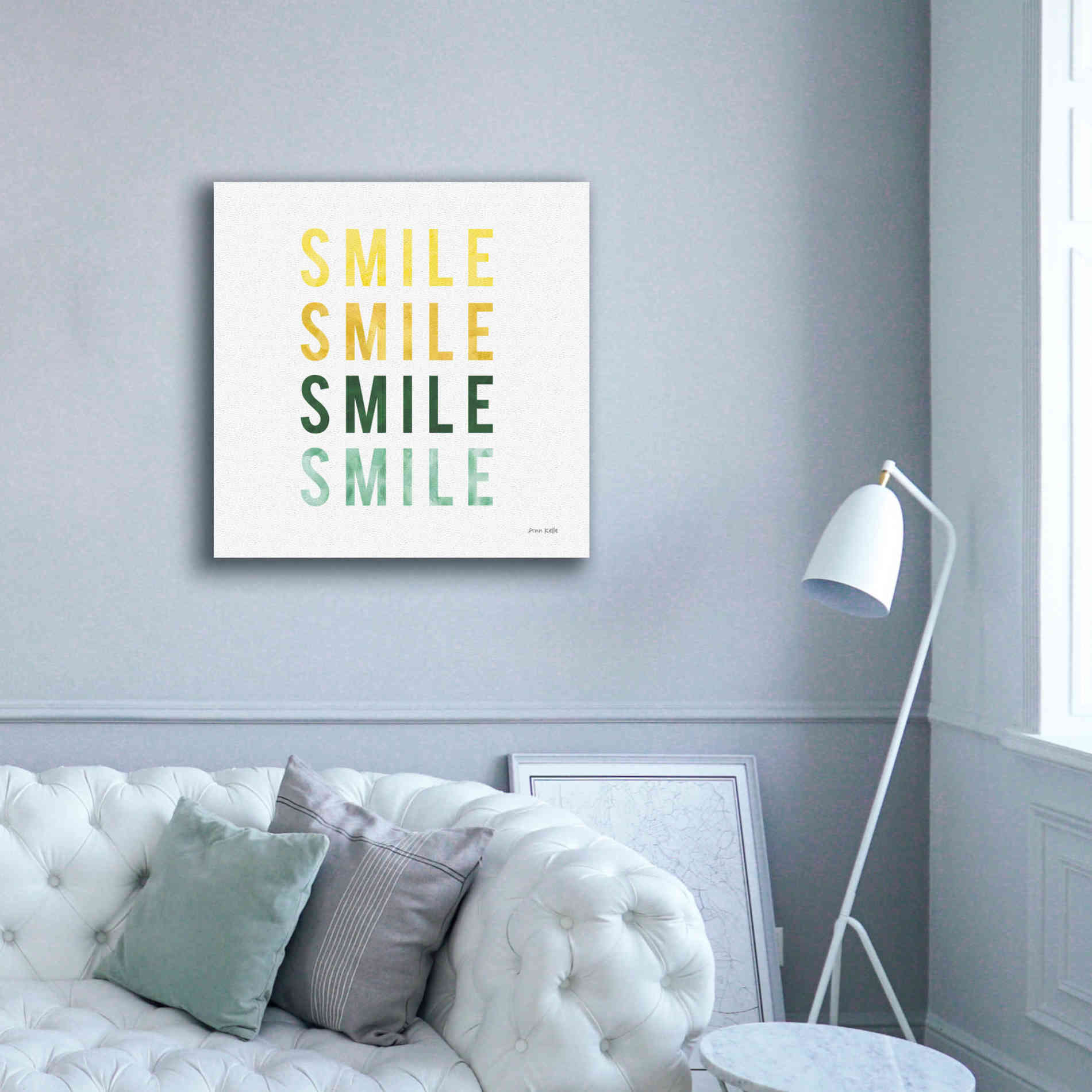 'Smile Smile' by Ann Kelle Designs, Canvas Wall Art,37 x 37