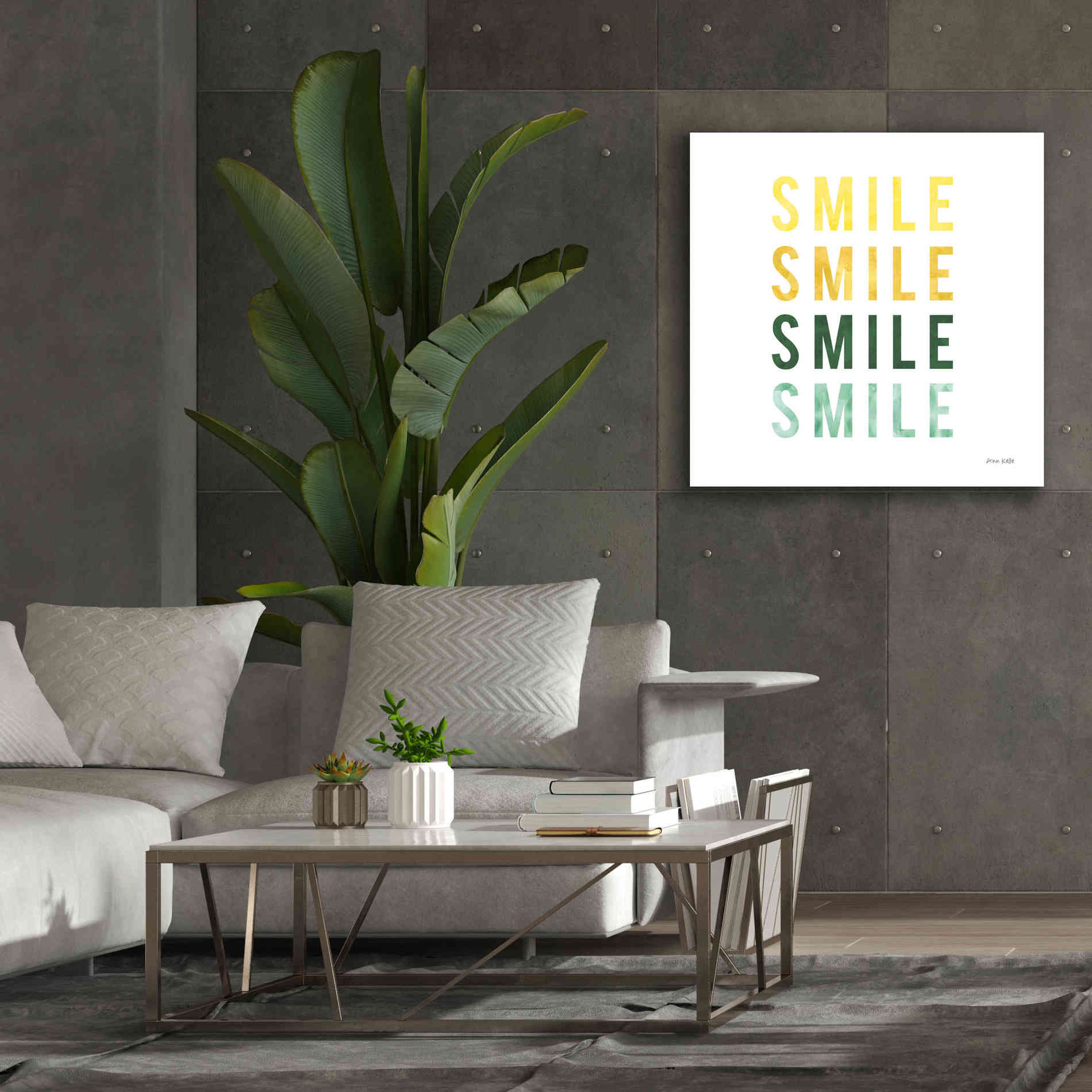 'Smile Smile' by Ann Kelle Designs, Canvas Wall Art,37 x 37