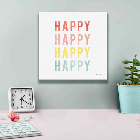 Image of 'Happy Happy' by Ann Kelle Designs, Canvas Wall Art,12 x 12