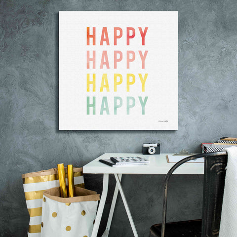 Image of 'Happy Happy' by Ann Kelle Designs, Canvas Wall Art,26 x 26