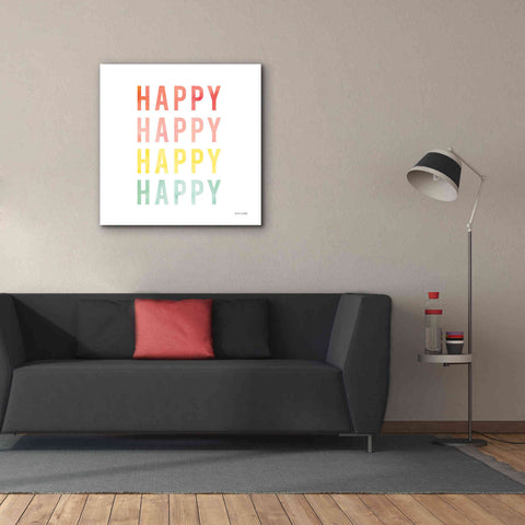 Image of 'Happy Happy' by Ann Kelle Designs, Canvas Wall Art,37 x 37