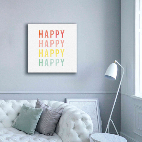 Image of 'Happy Happy' by Ann Kelle Designs, Canvas Wall Art,37 x 37