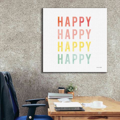 Image of 'Happy Happy' by Ann Kelle Designs, Canvas Wall Art,37 x 37