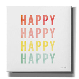 'Happy Happy' by Ann Kelle Designs, Canvas Wall Art,12x12x1.1x0,18x18x1.1x0,26x26x1.74x0,37x37x1.74x0