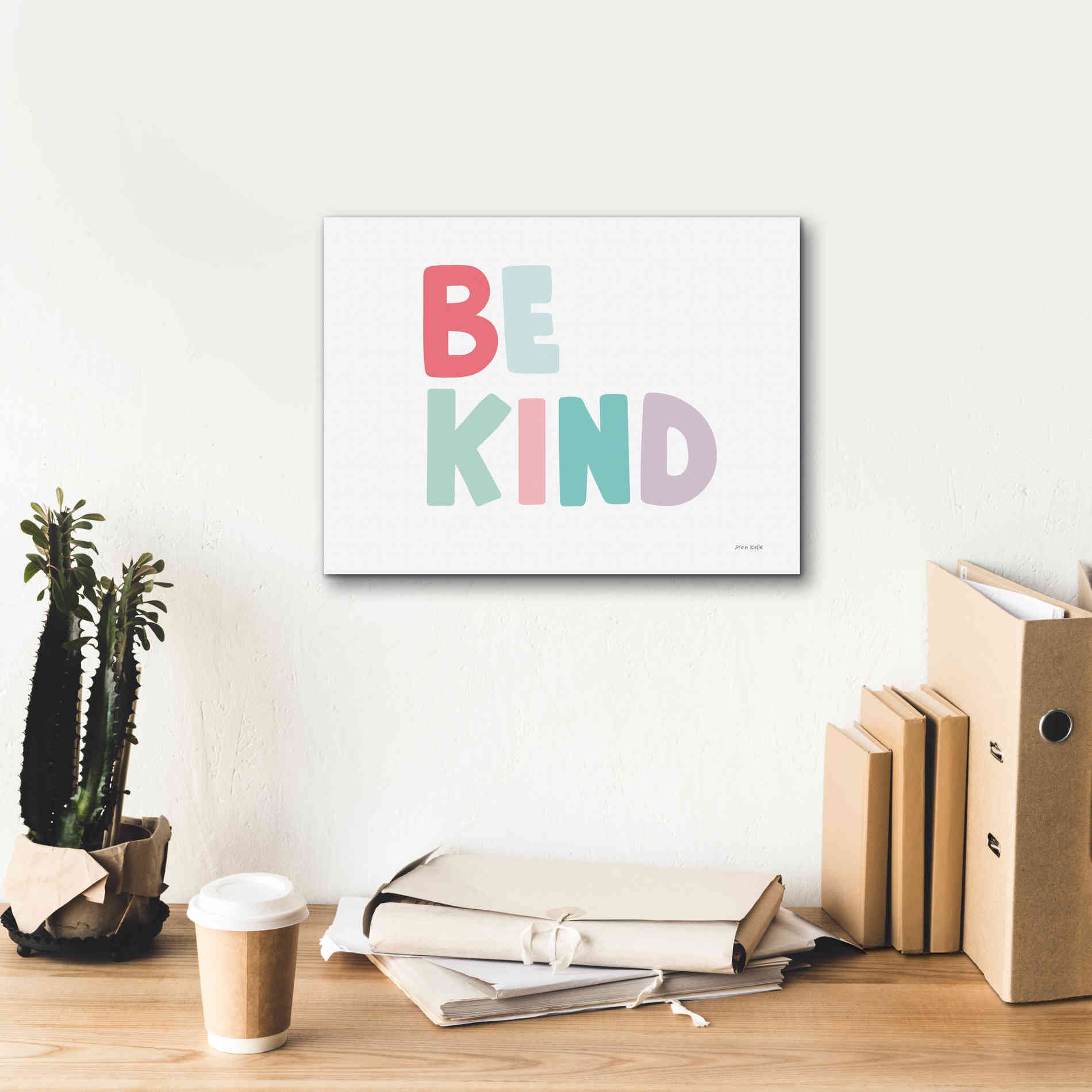 'Be Kind' by Ann Kelle Designs, Canvas Wall Art,16 x 12