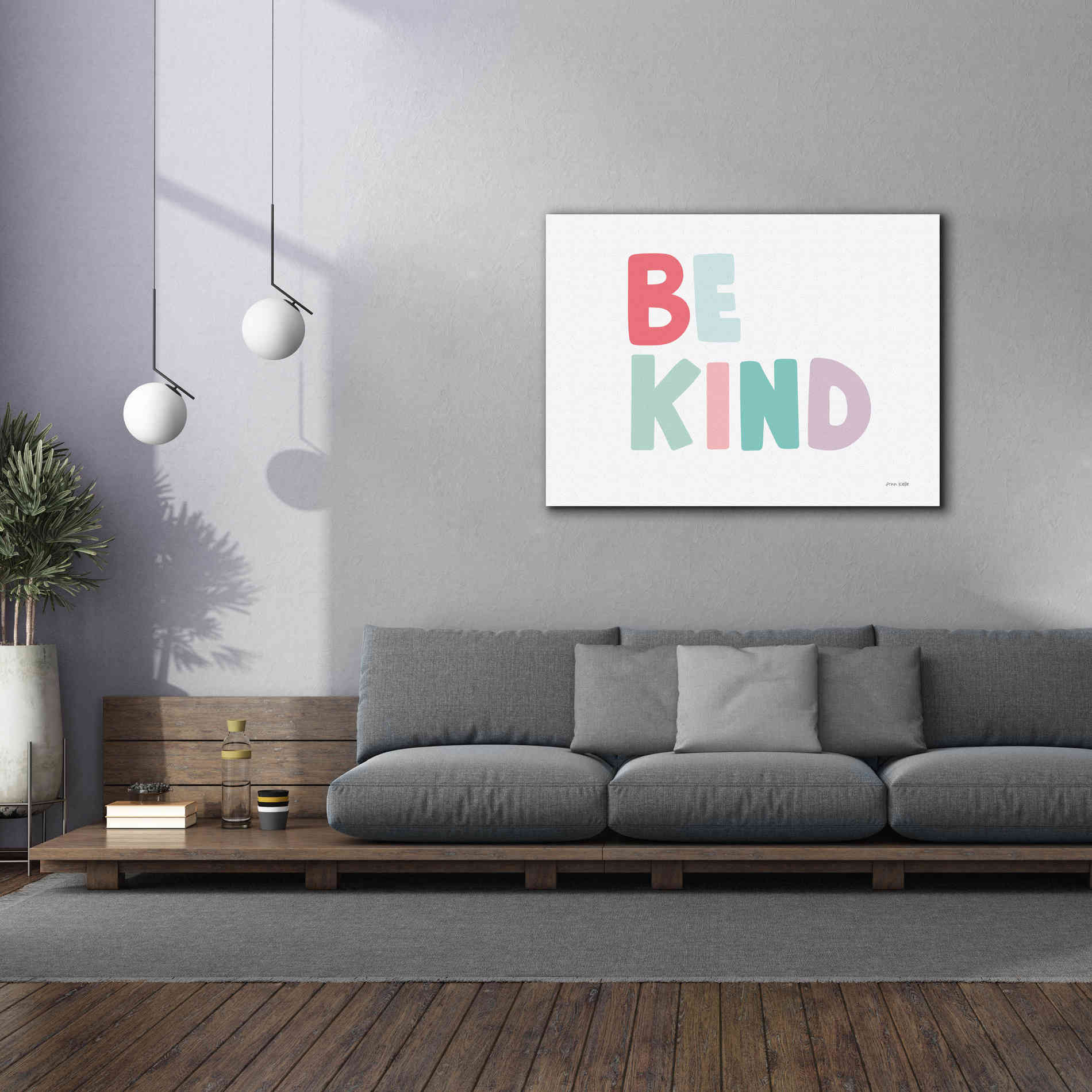 'Be Kind' by Ann Kelle Designs, Canvas Wall Art,54 x 40