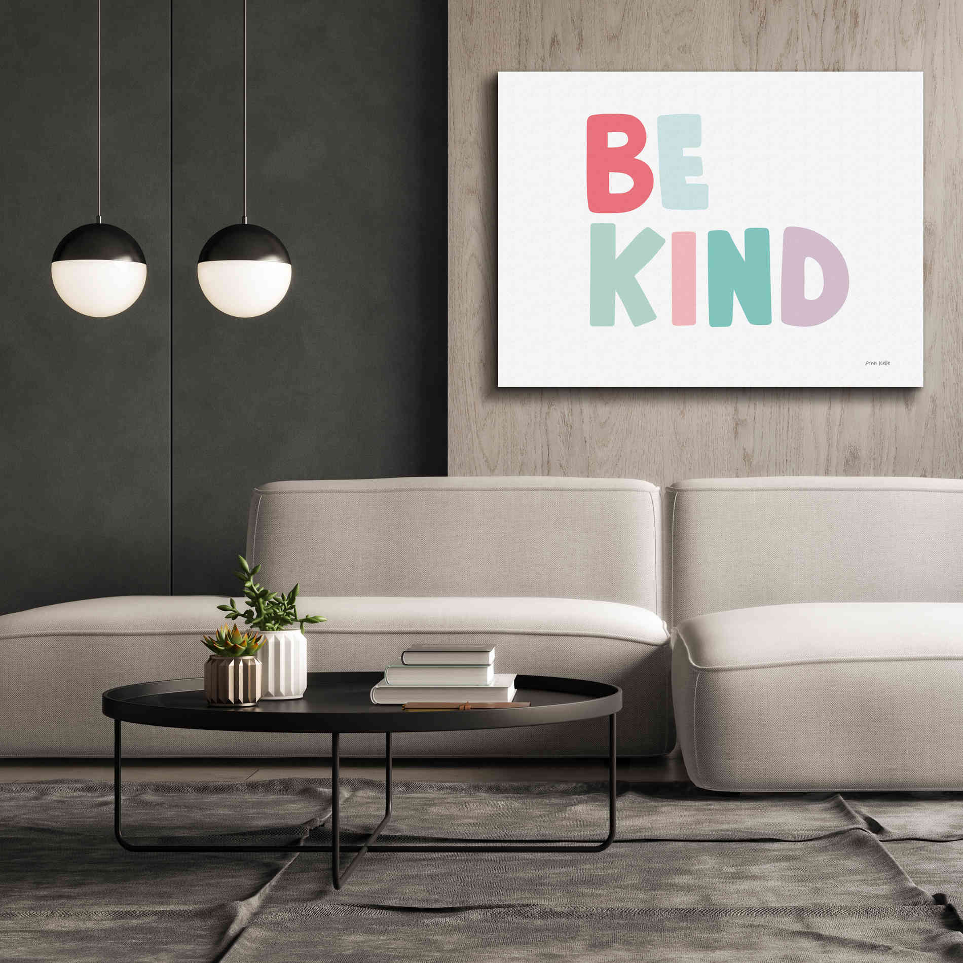 'Be Kind' by Ann Kelle Designs, Canvas Wall Art,54 x 40