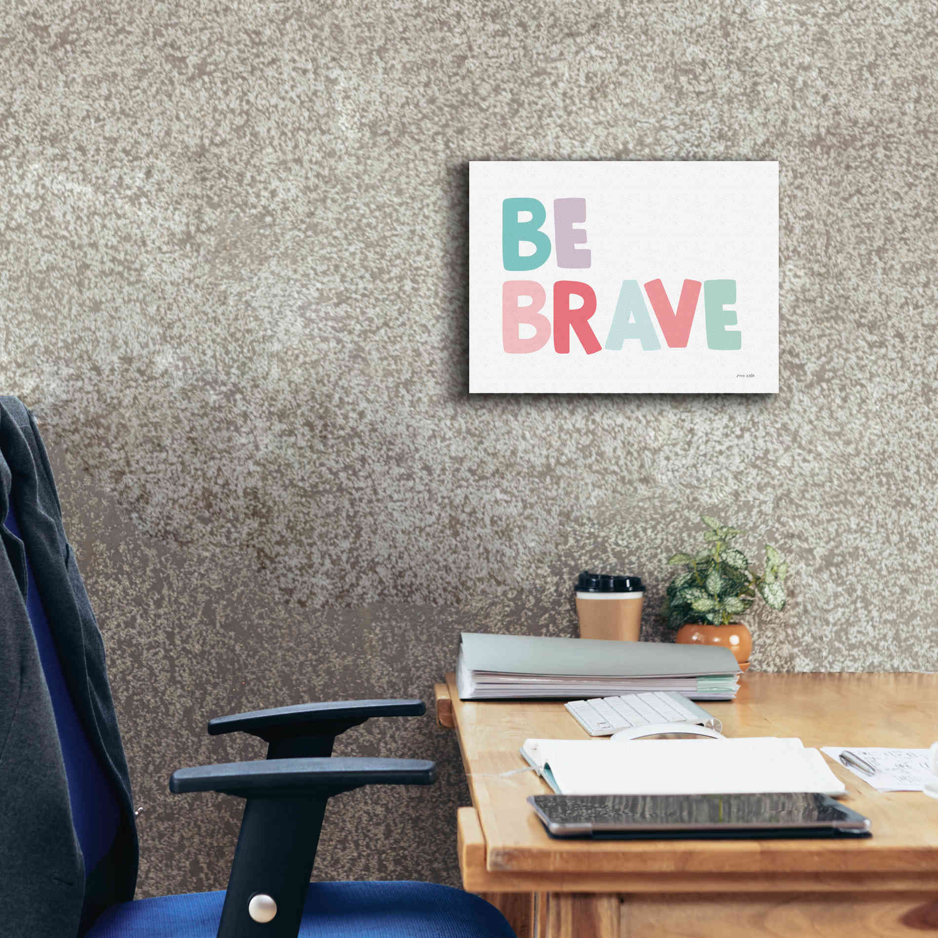 'Be Brave' by Ann Kelle Designs, Canvas Wall Art,16 x 12