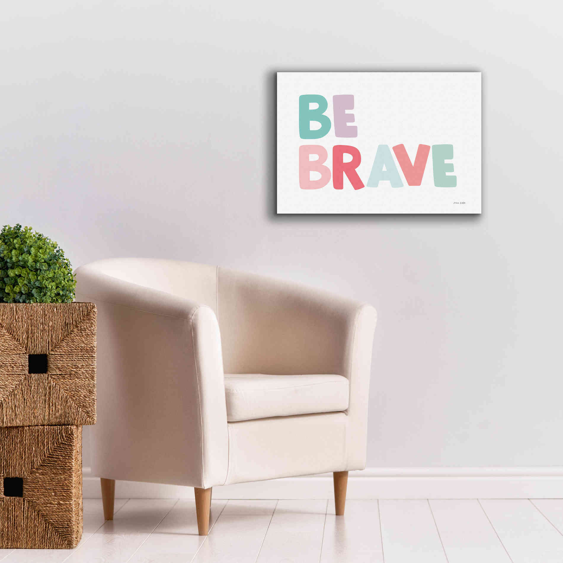 'Be Brave' by Ann Kelle Designs, Canvas Wall Art,26 x 18