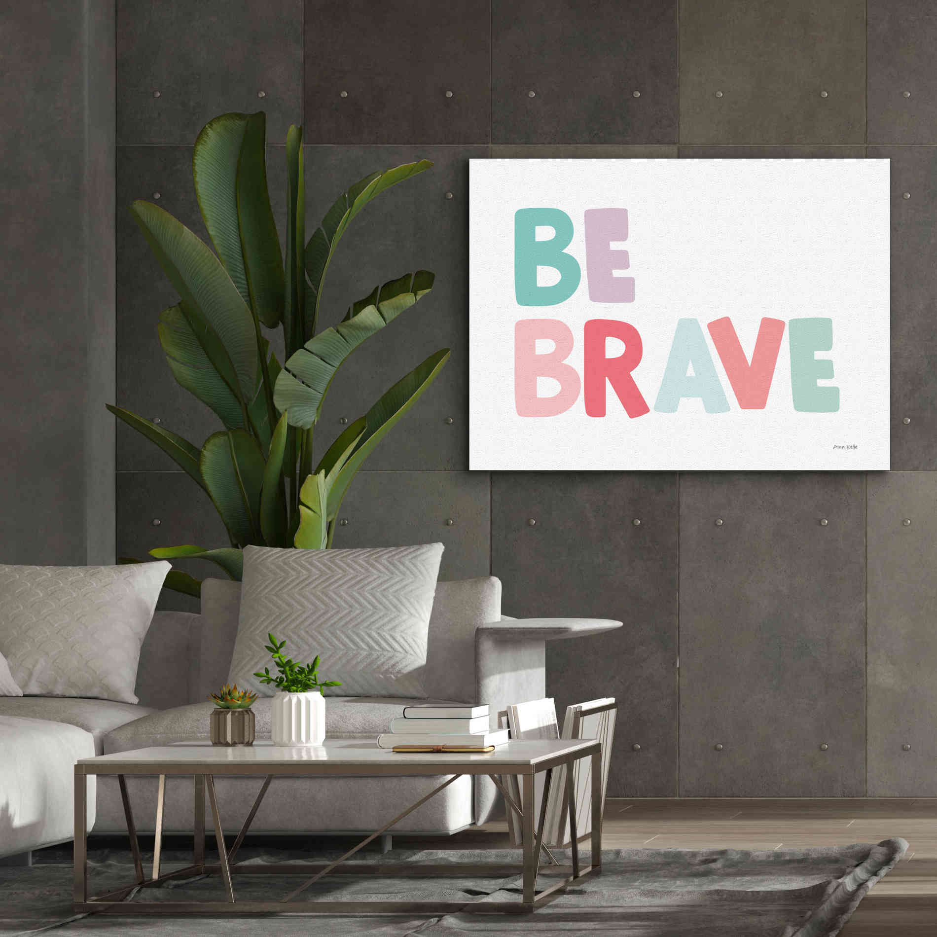 'Be Brave' by Ann Kelle Designs, Canvas Wall Art,54 x 40