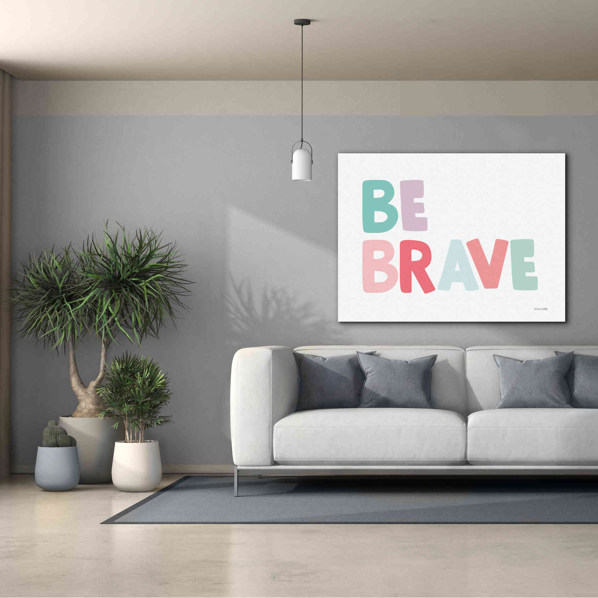 'Be Brave' by Ann Kelle Designs, Canvas Wall Art,54 x 40