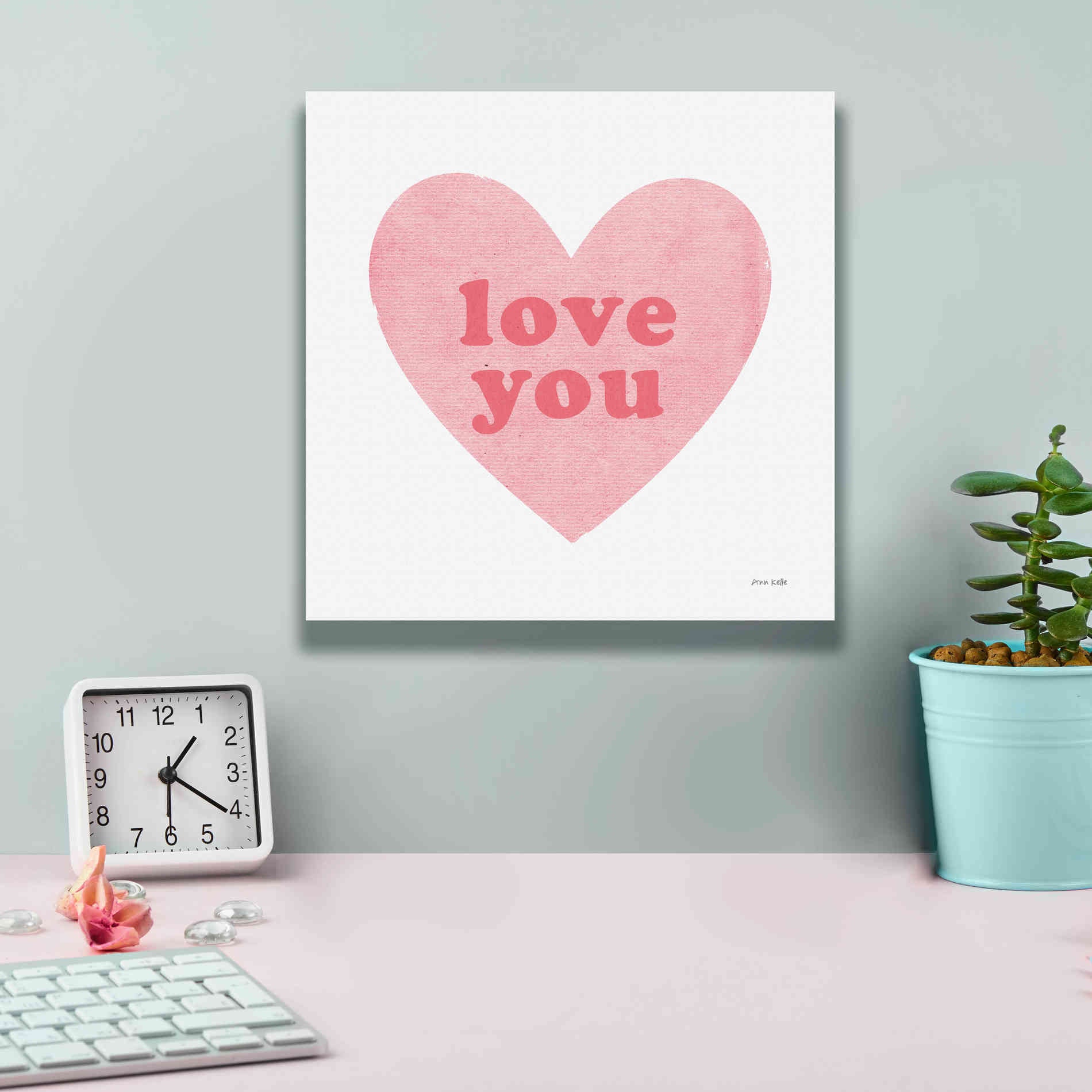 'Love Heart' by Ann Kelle Designs, Canvas Wall Art,12 x 12