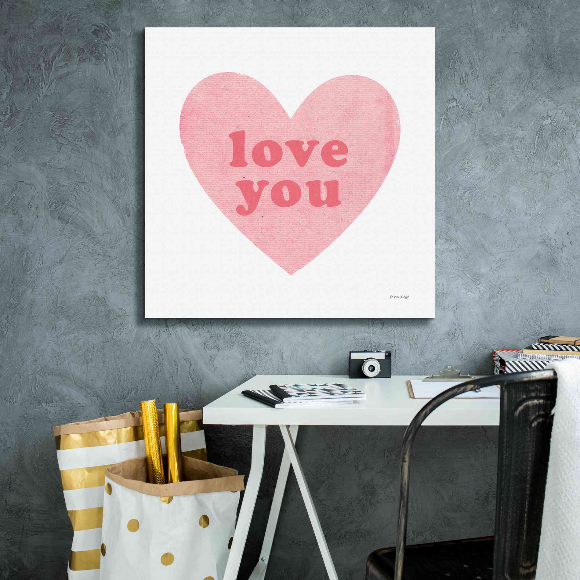 'Love Heart' by Ann Kelle Designs, Canvas Wall Art,26 x 26