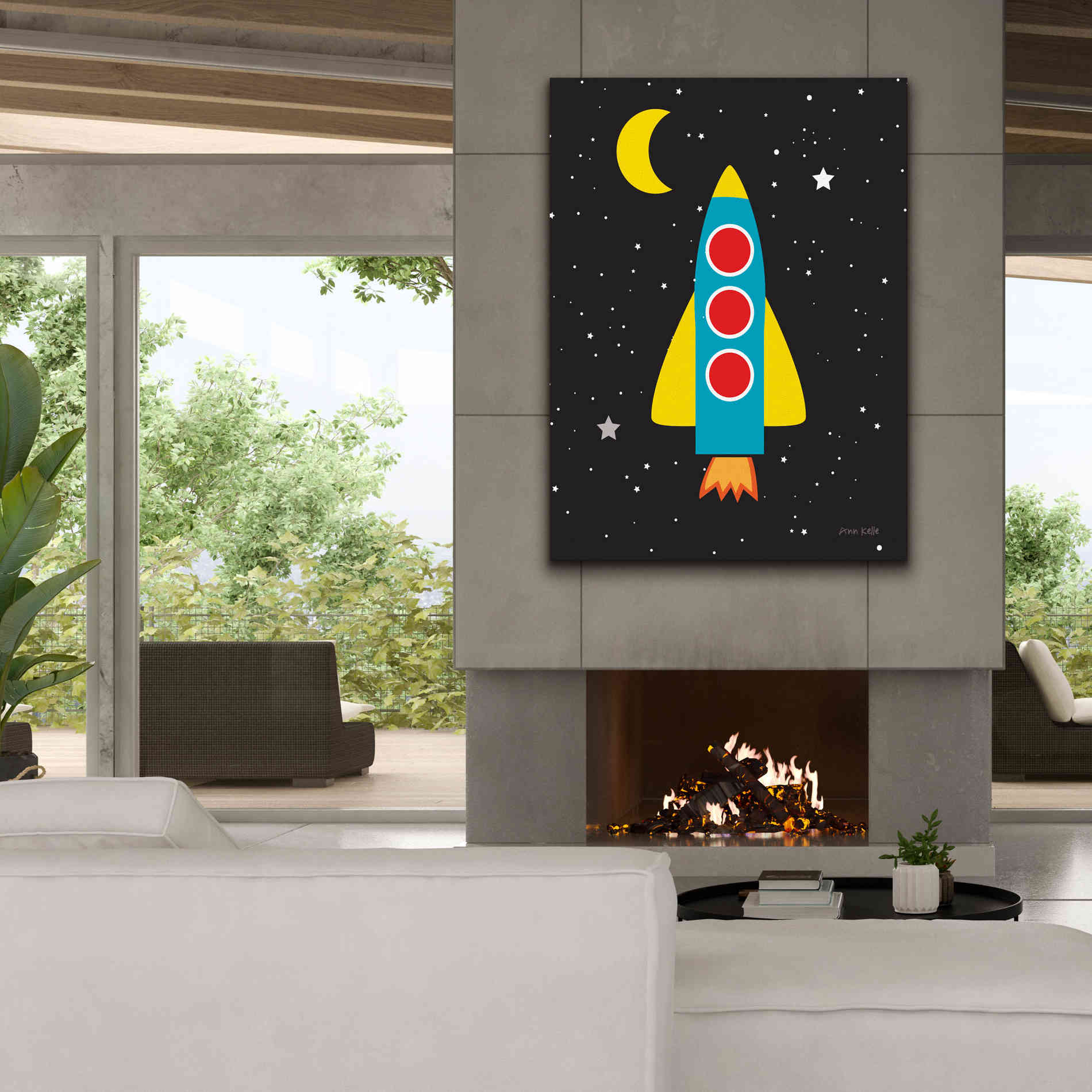'Blast Off' by Ann Kelle Designs, Canvas Wall Art,40 x 54