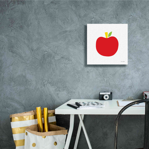 Image of 'Red Apple' by Ann Kelle Designs, Canvas Wall Art,12 x 12
