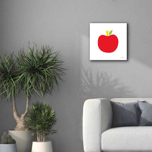 'Red Apple' by Ann Kelle Designs, Canvas Wall Art,18 x 18