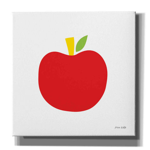 Image of 'Red Apple' by Ann Kelle Designs, Canvas Wall Art,12x12x1.1x0,18x18x1.1x0,26x26x1.74x0,37x37x1.74x0