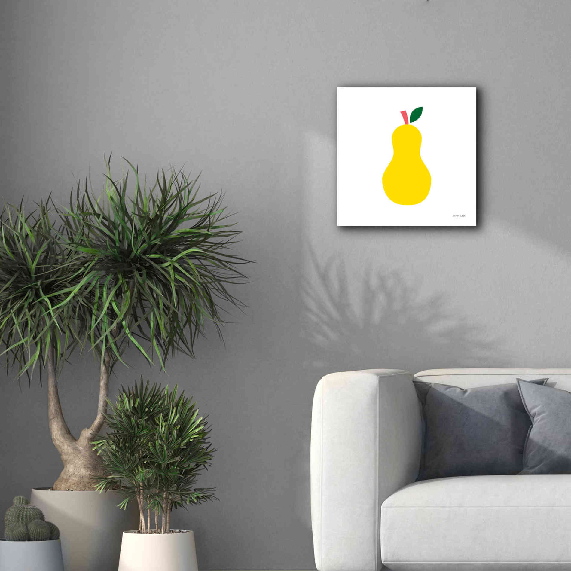 'Yellow Pear' by Ann Kelle Designs, Canvas Wall Art,18 x 18