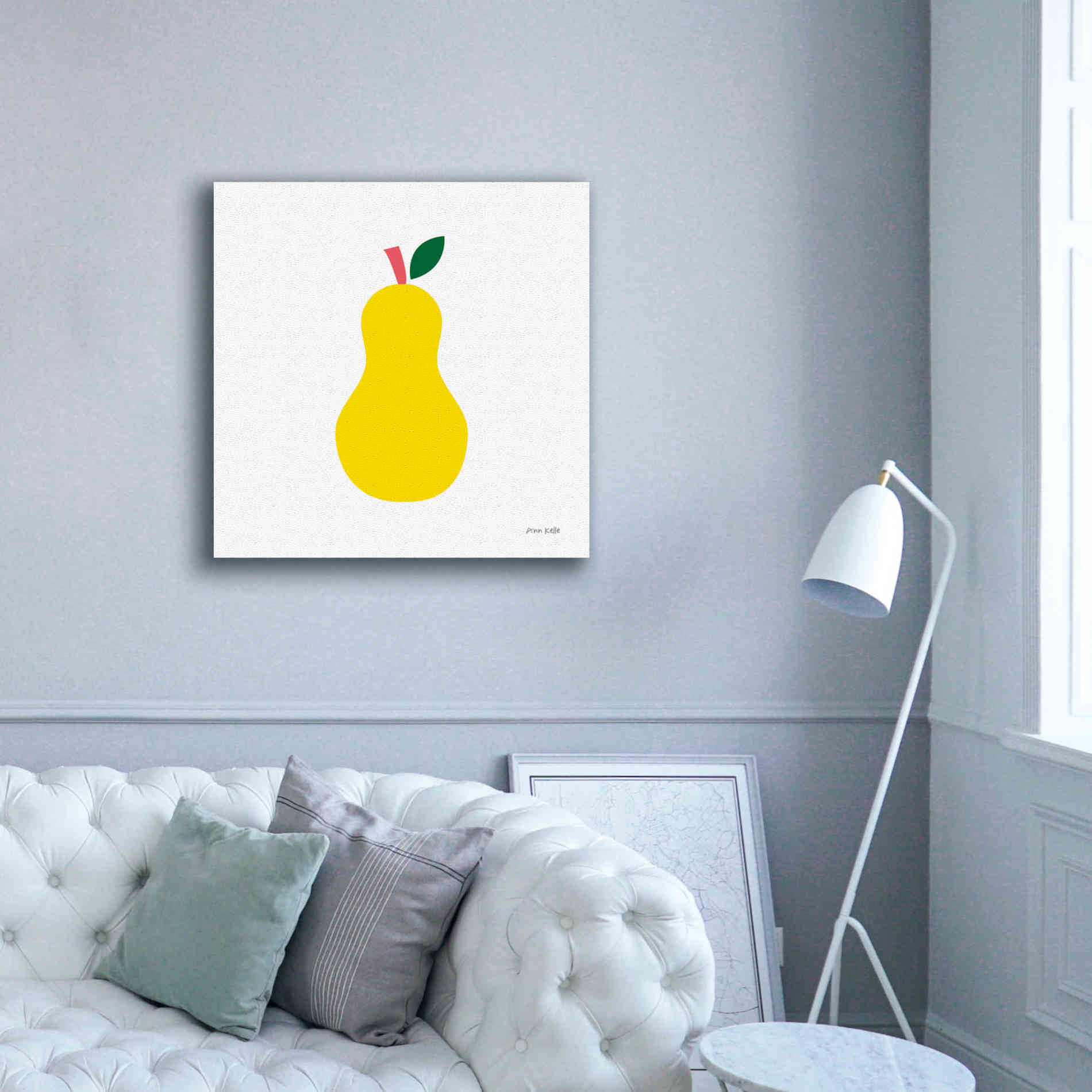 'Yellow Pear' by Ann Kelle Designs, Canvas Wall Art,37 x 37