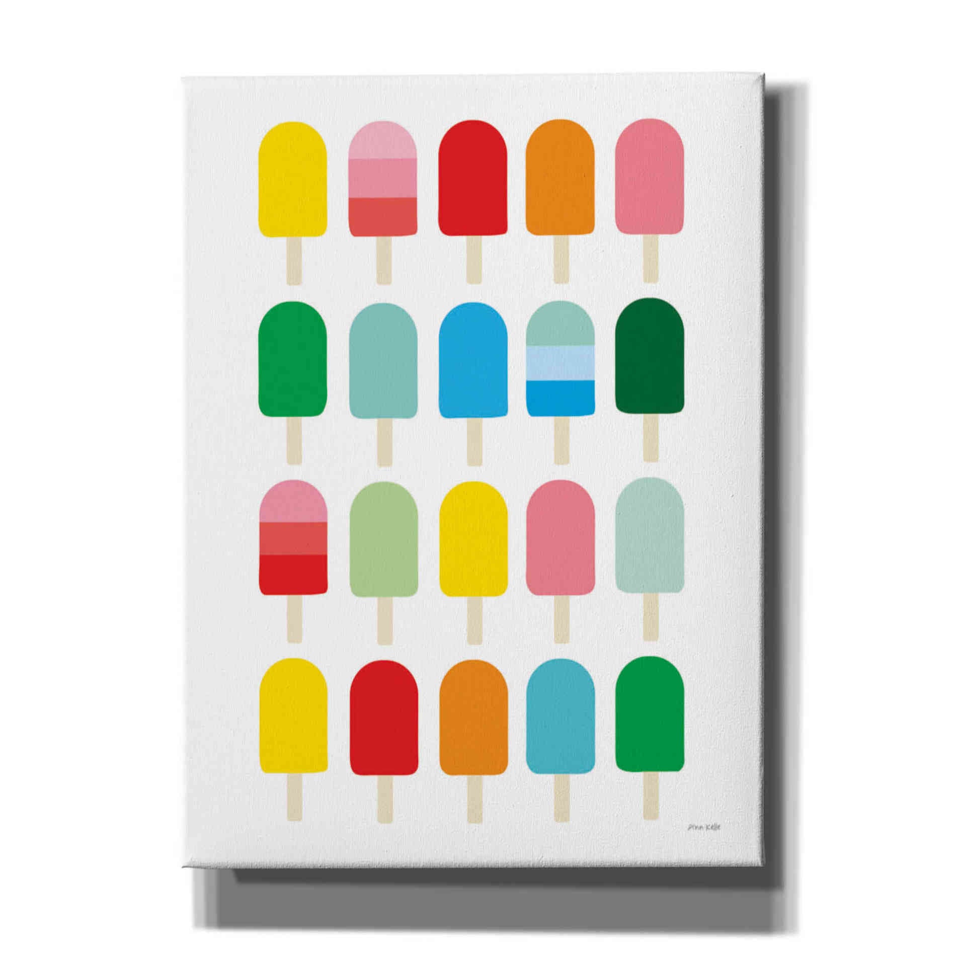 'Popcycle Fun' by Ann Kelle Designs, Canvas Wall Art,12x16x1.1x0,20x24x1.1x0,26x30x1.74x0,40x54x1.74x0