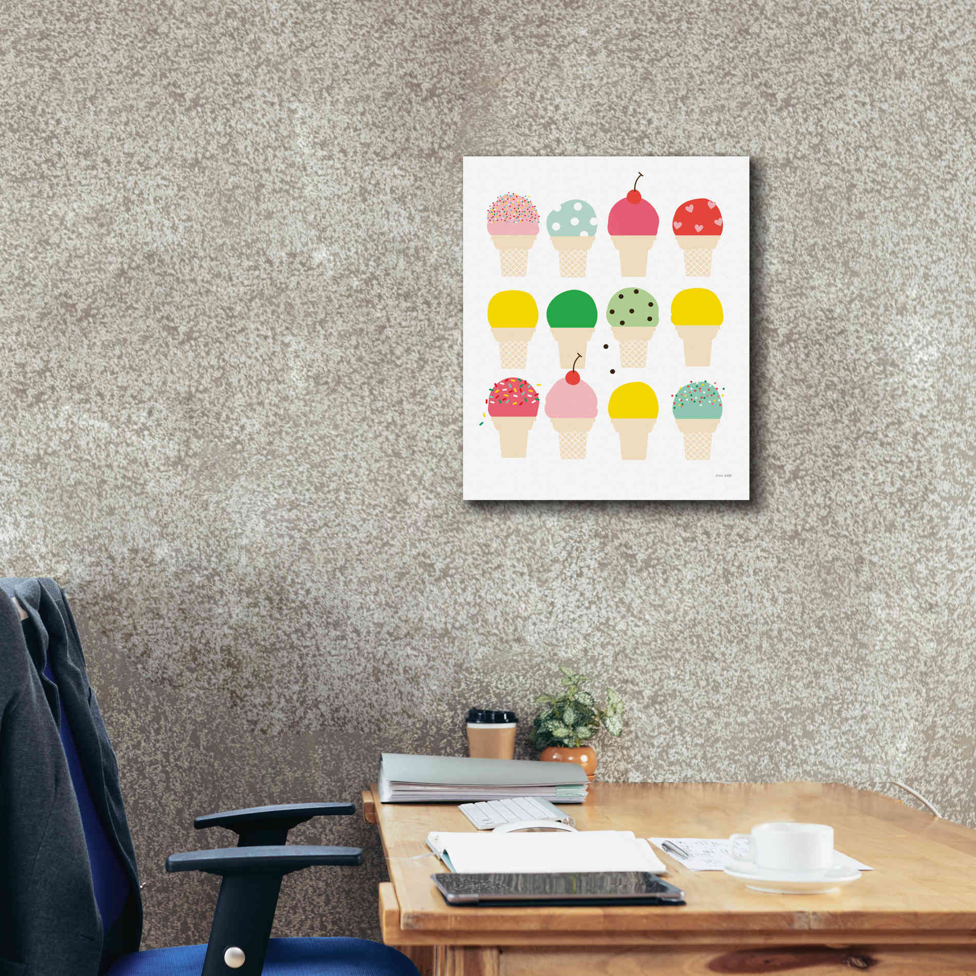 'Ice Cream Fun' by Ann Kelle Designs, Canvas Wall Art,20 x 24