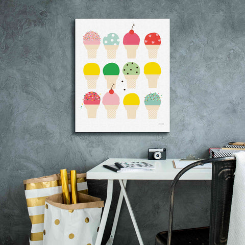 Image of 'Ice Cream Fun' by Ann Kelle Designs, Canvas Wall Art,20 x 24