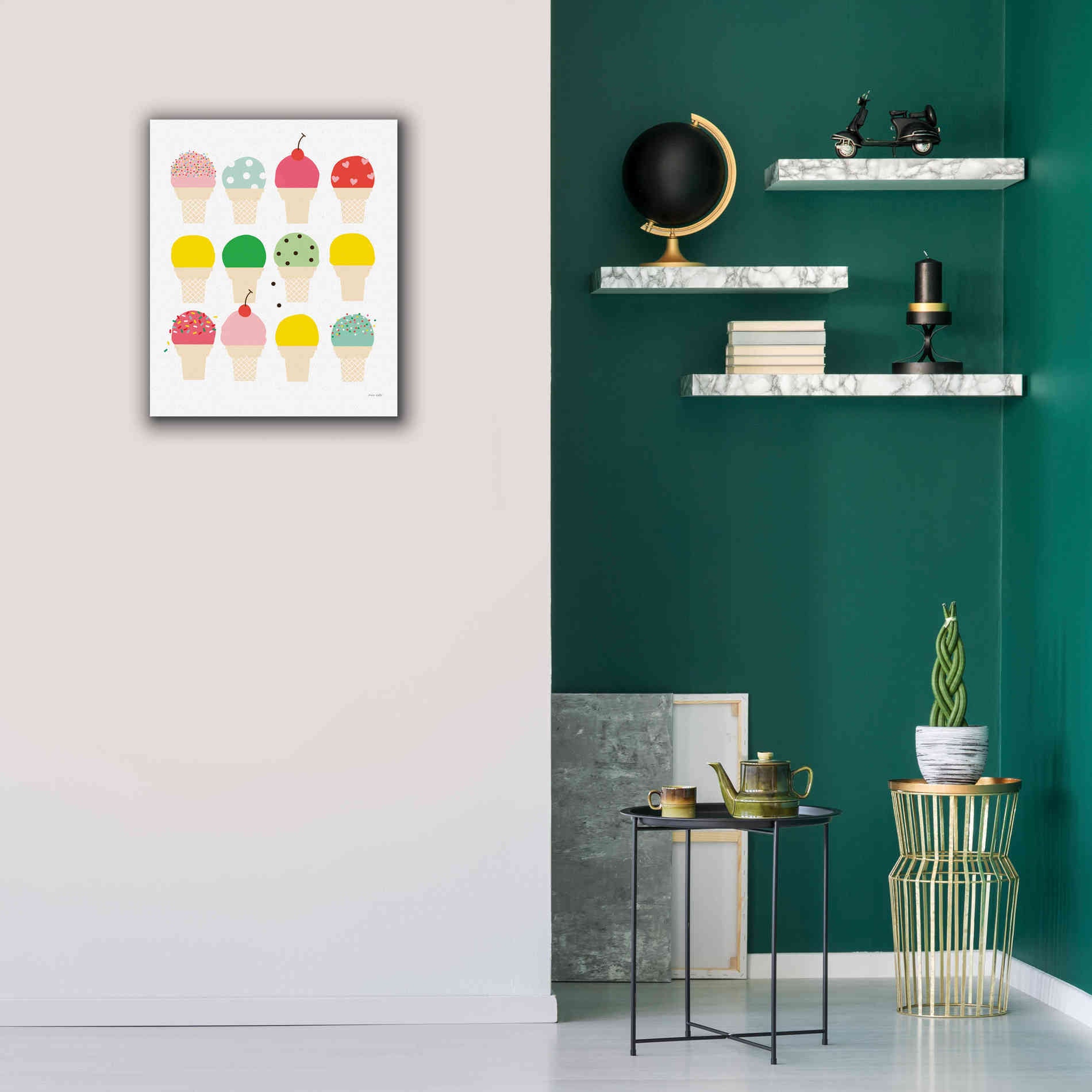 'Ice Cream Fun' by Ann Kelle Designs, Canvas Wall Art,20 x 24