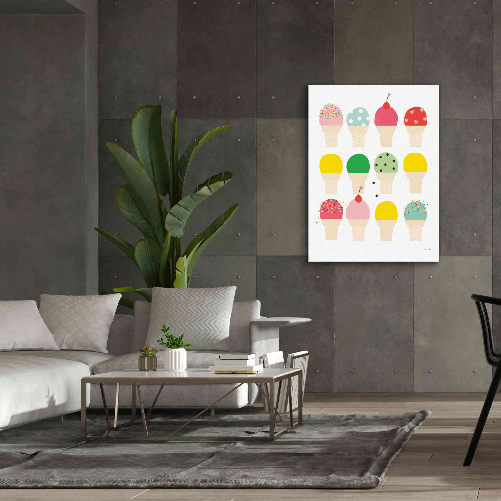'Ice Cream Fun' by Ann Kelle Designs, Canvas Wall Art,40 x 54