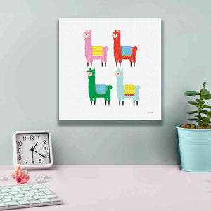 'The Llamas' by Ann Kelle Designs, Canvas Wall Art,12 x 12