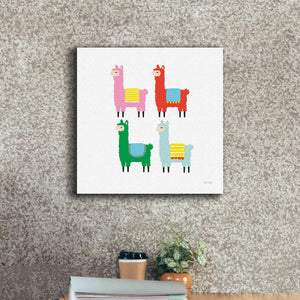 'The Llamas' by Ann Kelle Designs, Canvas Wall Art,18 x 18