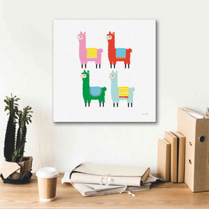 'The Llamas' by Ann Kelle Designs, Canvas Wall Art,18 x 18