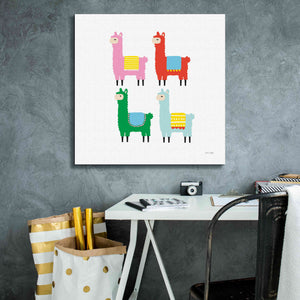 'The Llamas' by Ann Kelle Designs, Canvas Wall Art,26 x 26