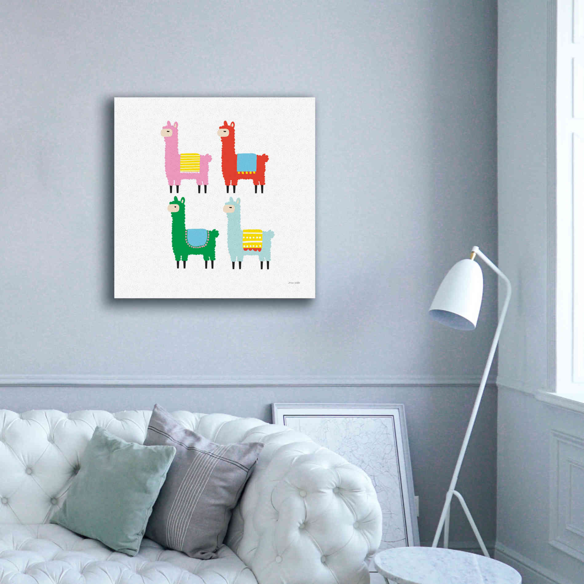 'The Llamas' by Ann Kelle Designs, Canvas Wall Art,37 x 37