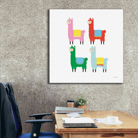 Image of 'The Llamas' by Ann Kelle Designs, Canvas Wall Art,37 x 37