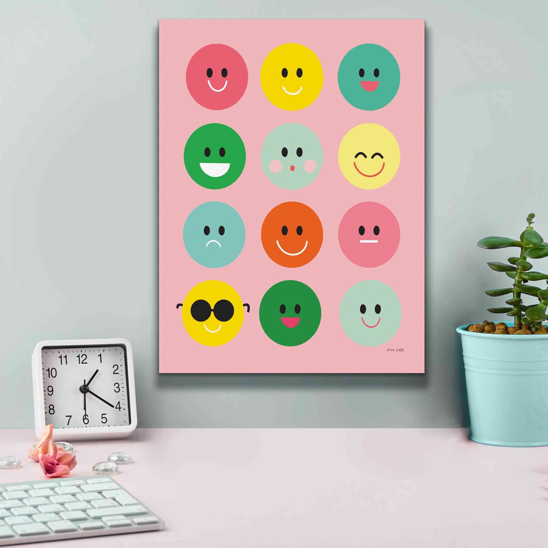 'Happy Circles' by Ann Kelle Designs, Canvas Wall Art,12 x 16