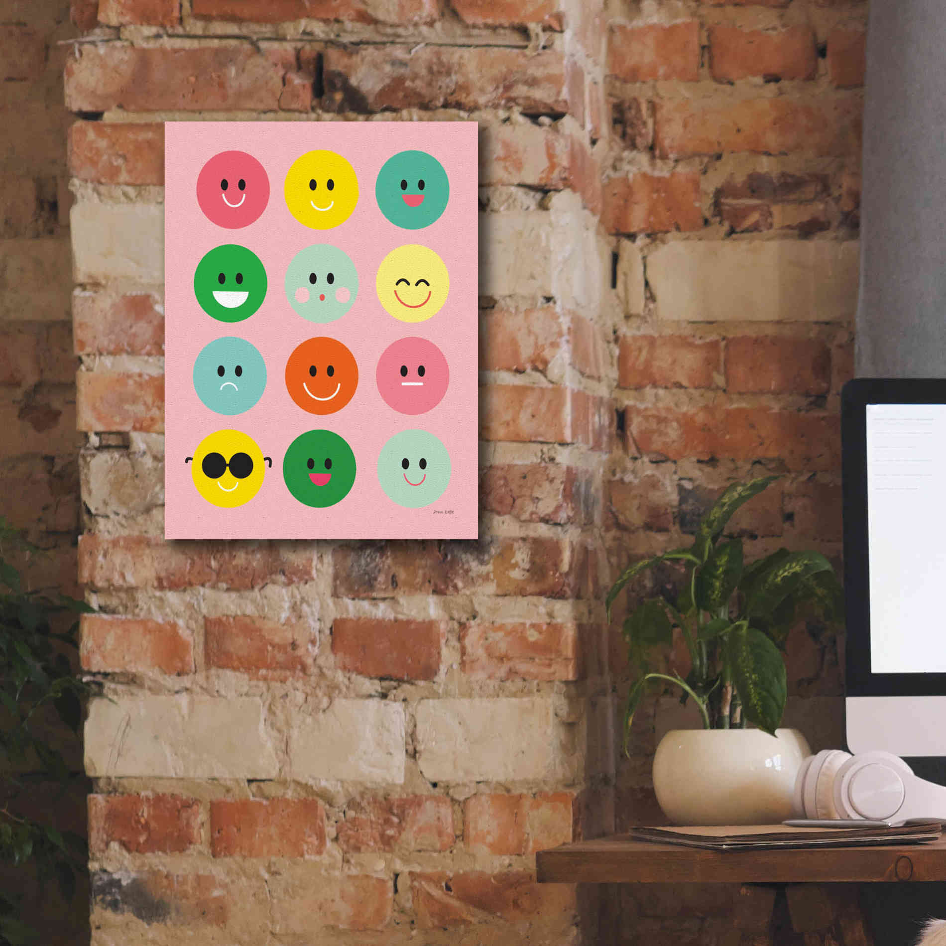 'Happy Circles' by Ann Kelle Designs, Canvas Wall Art,12 x 16