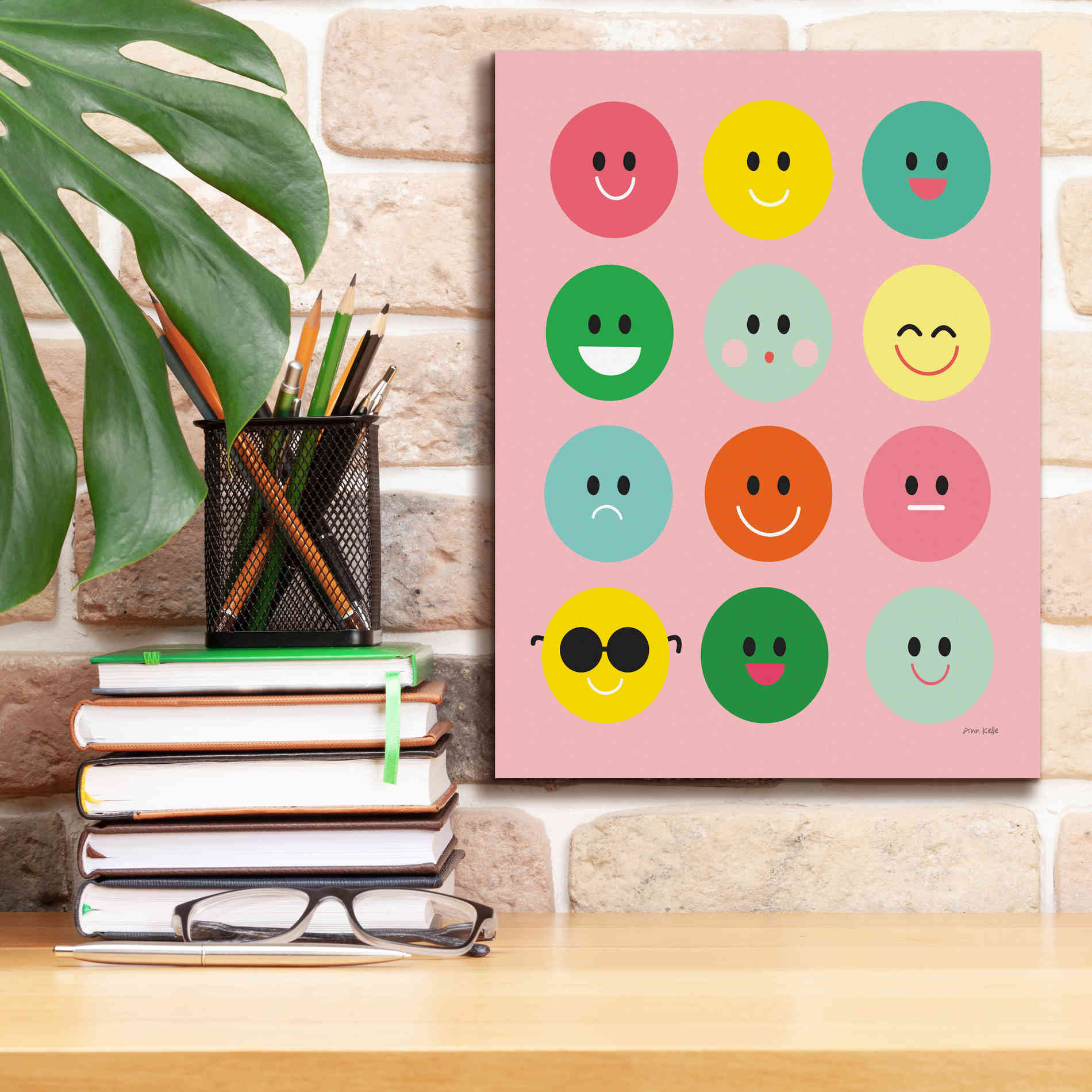 'Happy Circles' by Ann Kelle Designs, Canvas Wall Art,12 x 16