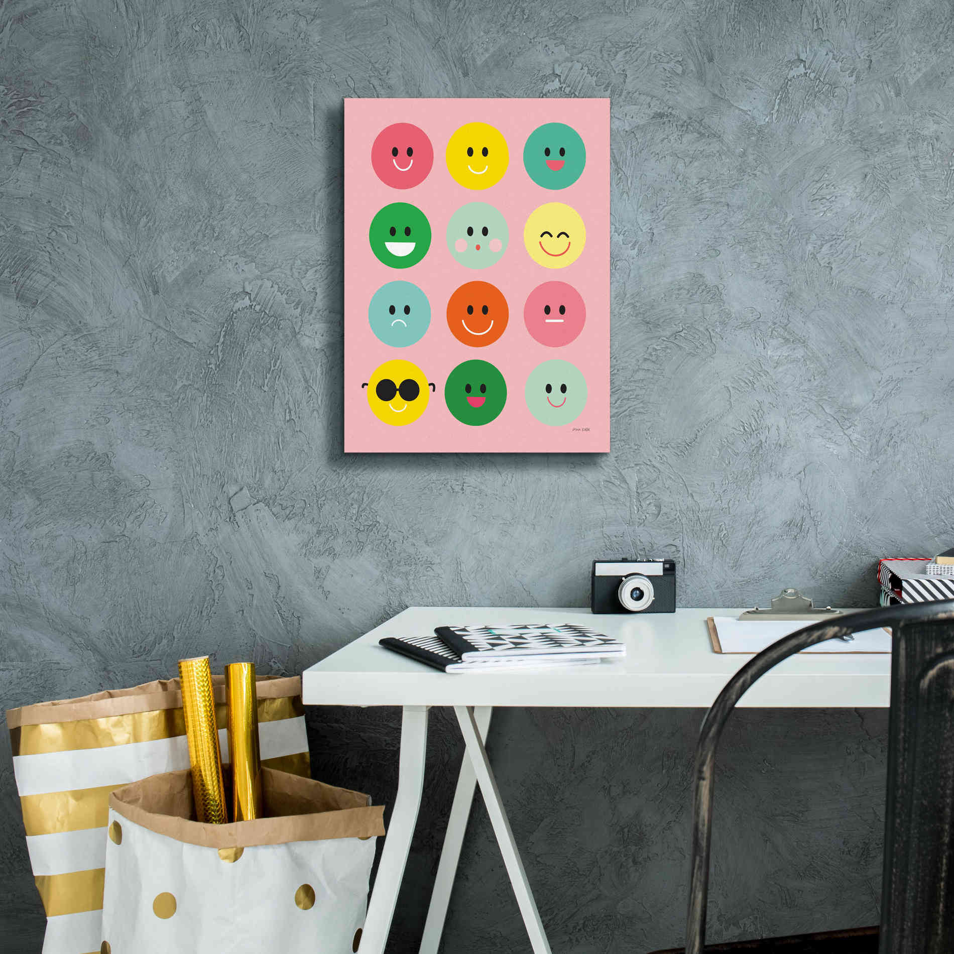 'Happy Circles' by Ann Kelle Designs, Canvas Wall Art,12 x 16