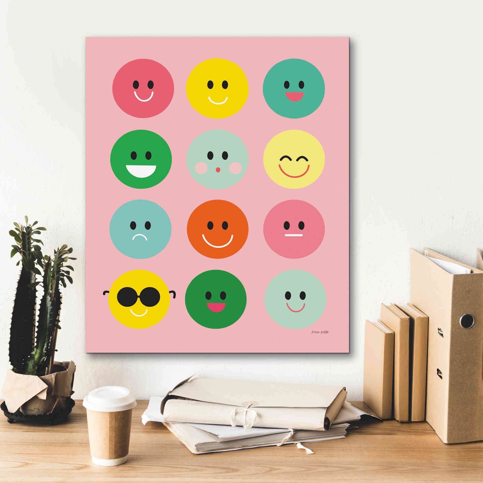 'Happy Circles' by Ann Kelle Designs, Canvas Wall Art,20 x 24