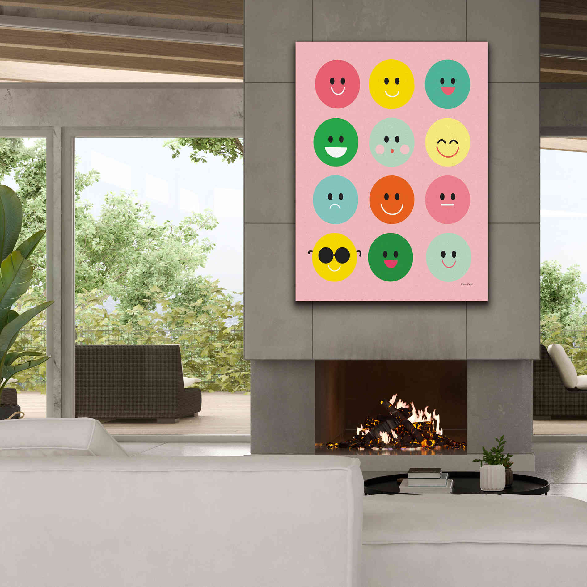 'Happy Circles' by Ann Kelle Designs, Canvas Wall Art,40 x 54