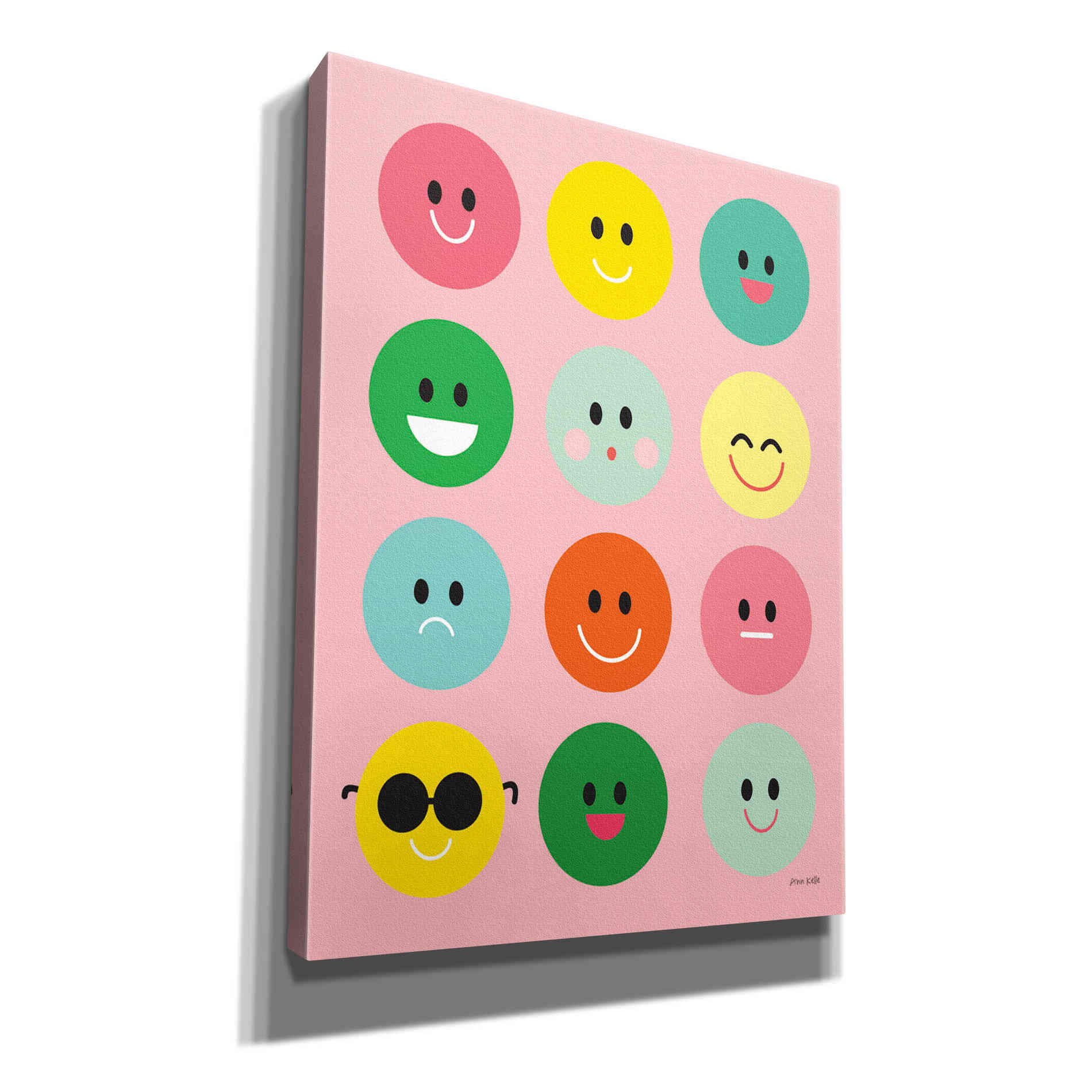'Happy Circles' by Ann Kelle Designs, Canvas Wall Art,12x16x1.1x0,20x24x1.1x0,26x30x1.74x0,40x54x1.74x0