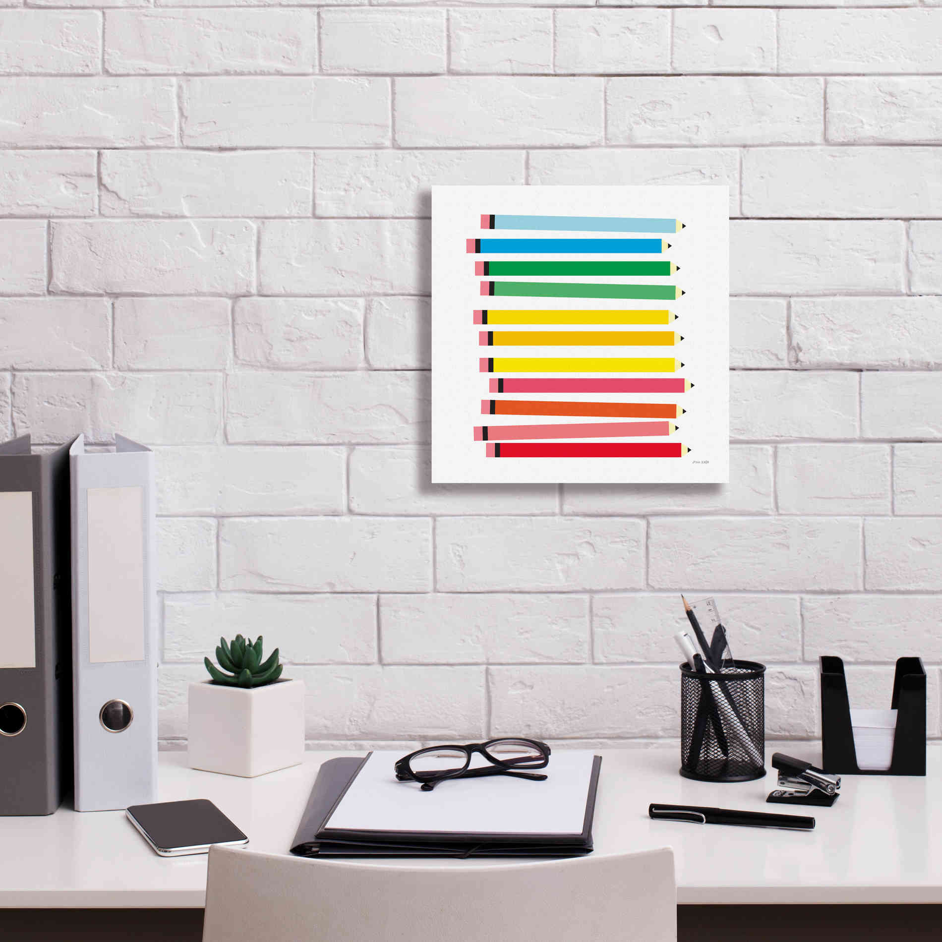 'Colored Pencils' by Ann Kelle Designs, Canvas Wall Art,12 x 12