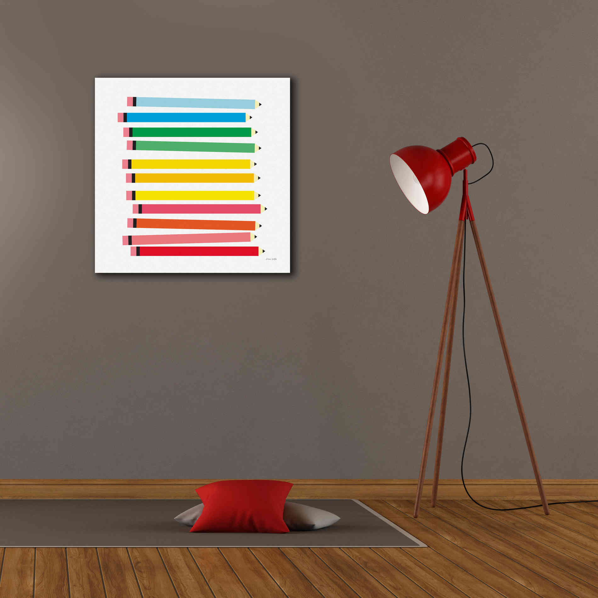 'Colored Pencils' by Ann Kelle Designs, Canvas Wall Art,26 x 26